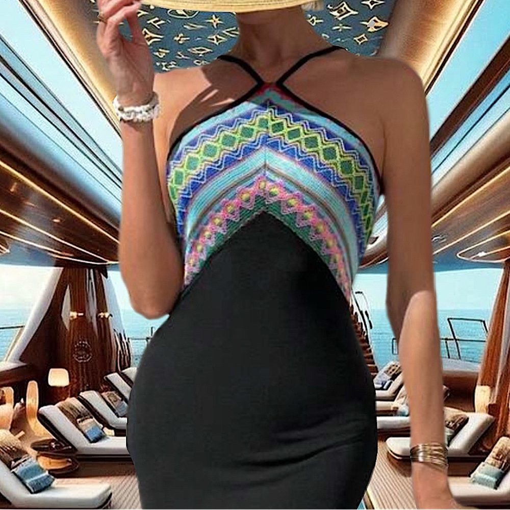 Little Beach Black Embroidered Maxi Dress